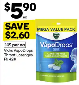 Woolworths Vicks VapoDrops Throat Lozenges Pk 42 offer
