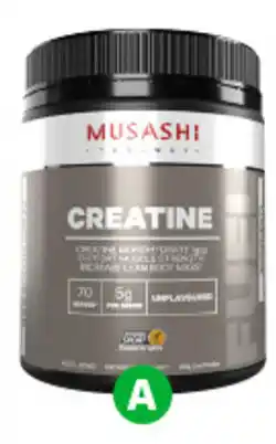 Woolworths Musashi Creatine Unflavoured 350g offer