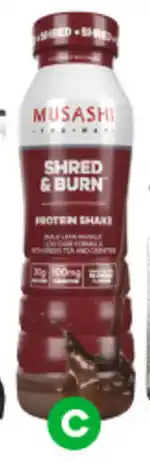 Woolworths Musashi Shred & Burn Ready To Drink Shake 375ml offer