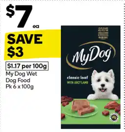 Woolworths My Dog Wet Dog Food Pk 6 x 100g offer