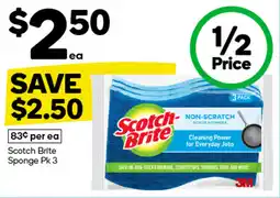 Woolworths Scotch Brite Sponge Pk 3 offer