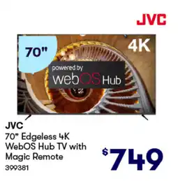JVC 70" Edgeless 4K WebOS Hub TV with Magic Remote