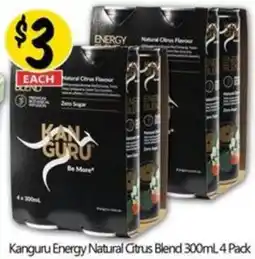 NQR Kanguru Energy Natural Citrus Blend 300mL 4 Pack offer
