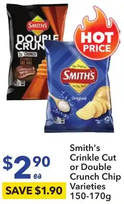 Ritchies Smith's Crinkle Cut or Double Crunch Chip Varieties 150-170g offer