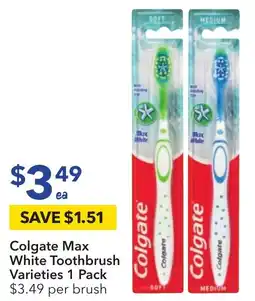 Ritchies Colgate Max White Toothbrush Varieties 1 Pack offer