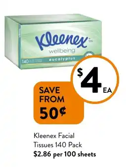 Foodworks Kleenex Facial Tissues 140 Pack offer