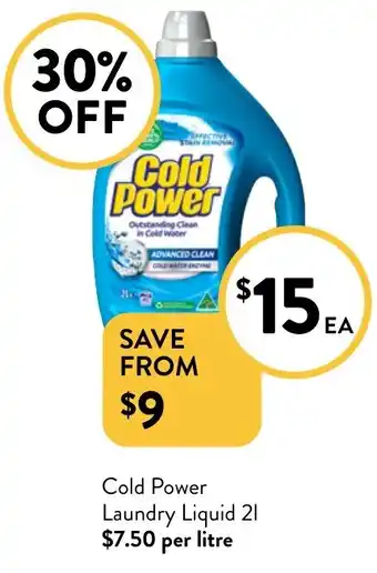 Foodworks Cold Power Laundry Liquid 2L offer