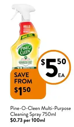 Foodworks Pine-O-Cleen Multi-Purpose Cleaning Spray 750ml offer