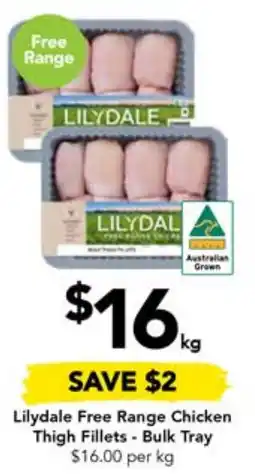 Drakes Lilydale Free Range Chicken Thigh Fillets - Bulk Tray offer