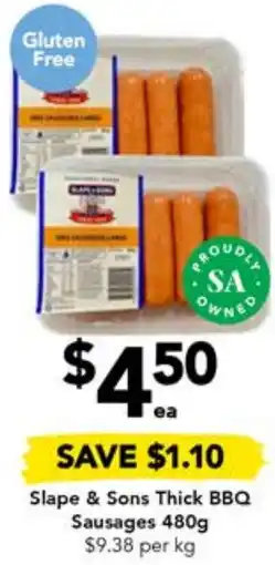 Drakes Slape & Sons Thick BBQ Sausages 480g offer