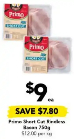 Drakes Primo Short Cut Rindless Bacon 750g offer