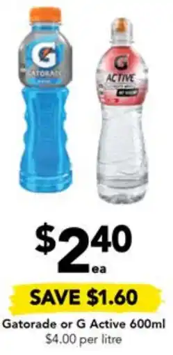 Drakes Gatorade or G Active 600ml offer