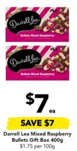 Darrell Lea Mixed Raspberry Bullets Gift Box 400g