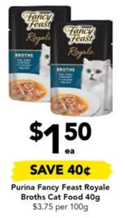 Drakes Purina Fancy Feast Royale Broths Cat Food 40g offer