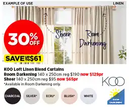 Spotlight KOO Loft Linen Blend Curtains offer