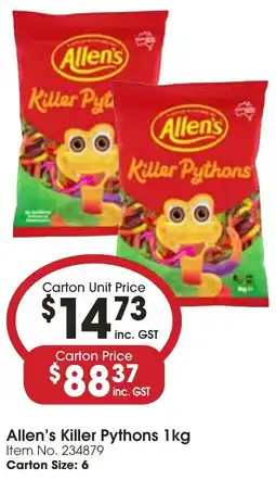 C-Store Distribution Allen's Killer Pythons offer