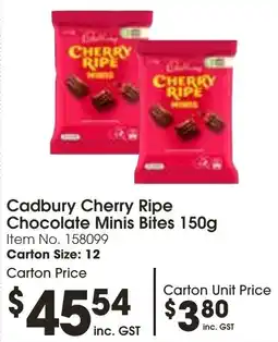 Cadbury Cherry Ripe Chocolate Minis Bites