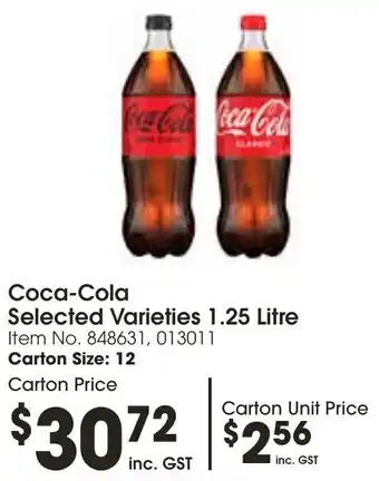 C-Store Distribution Coca-Cola Selected Varieties offer