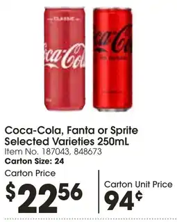 Coca-Cola, Fanta or Sprite Selected Varieties