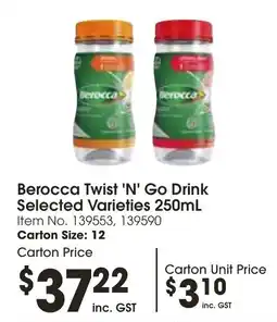C-Store Distribution Berocca Twist 'N' Go Drink Selected Varieties offer
