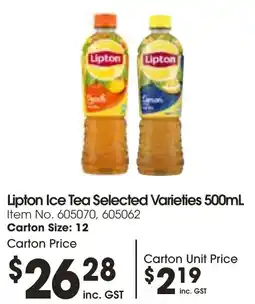 C-Store Distribution Lipton Ice Tea Selected Varieties offer