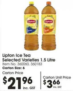 Lipton Ice Tea Selected Varieties