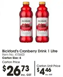 Bickford's Cranberry Drink