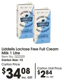 C-Store Distribution Liddells Lactose Free Full Cream Milk offer