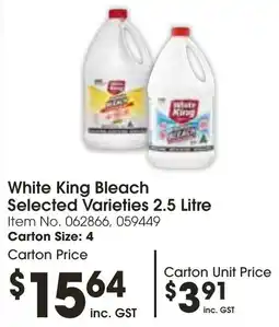 C-Store Distribution White King Bleach Selected Varieties offer