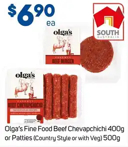 Foodland Olga's Fine Food Beef Chevapchichi or Patties offer