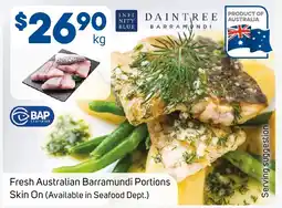 Foodland Fresh Australian Barramundi Portions Skin On offer