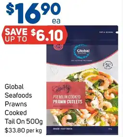 Foodland Global Seafoods Prawns Cooked Tail On offer