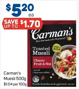 Foodland Carman's Muesli offer