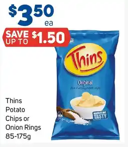Foodland Thins Potato Chips or Onion Rings offer