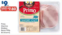 Foodland Primo Short Cut Rindless Bacon offer