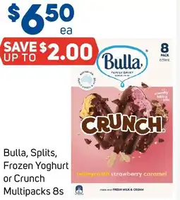 Foodland Bulla, Splits, Frozen Yoghurt or Crunch Multipacks offer