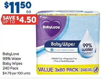 Foodland BabyLove 99% Water Baby Wipes offer