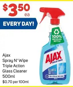Foodland Ajax Spray N' Wipe Triple Action Glass Cleaner offer