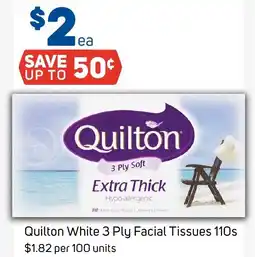 Foodland Quilton White 3 Ply Facial Tissues offer