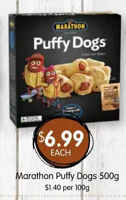 Spudshed Marathon puffy dogs offer
