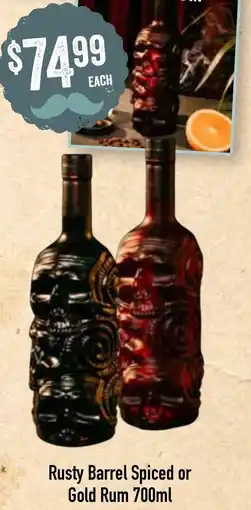 Rusty Barrel Spiced or Gold Rum