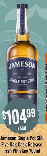 Spudshed Jameson Single Pot Still Five Oak Cask Release Irish Whiskey offer