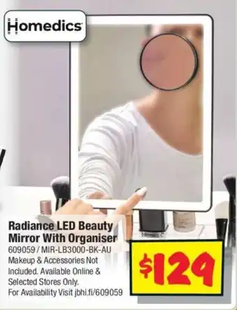 JB Hi-Fi Radiance LED Beauty mirror with organiser offer