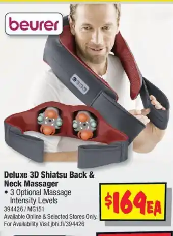 JB Hi-Fi Deluxe 3D Shiatsu Back & Neck Massager offer