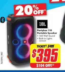 The Good Guys Partybox 110 Portable Speaker offer