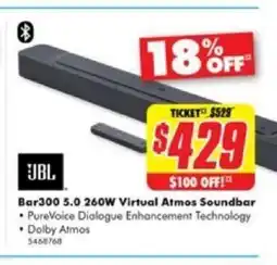 The Good Guys Bar300 5.0 260W Virtual Atmos Soundbar offer