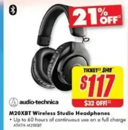The Good Guys M20XBT Wireless Studio Headphones offer
