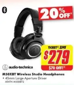 The Good Guys M50XBT Wireless Studio Headphones offer