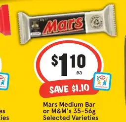 Ritchies Mars Medium Bar or M&M's offer
