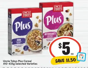 Ritchies Uncle Tobys Plus Cereal offer